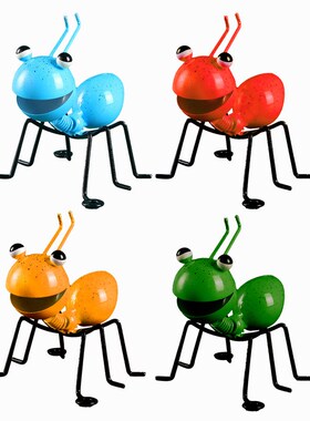 花园庭院创意铁艺蚂蚁工艺品艺术客厅动物大号黄色红色蚂蚁摆件