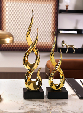 抽象轻奢摆件客厅办公室商务大气创意玄关边柜现代家居.酒柜装饰