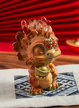 铜龙十二生肖龙生意兴隆龙年礼品家居客厅店铺办公室装饰