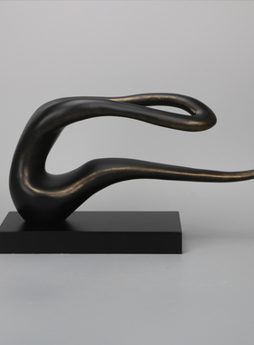 软装极简电视柜客厅桌面黑色女体线条抽象物家居饰品小