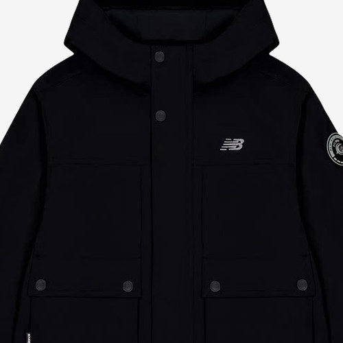 New Balance新百伦正品儿童保暖连帽束腕防风夹克ND7AG12013-BK - 图1