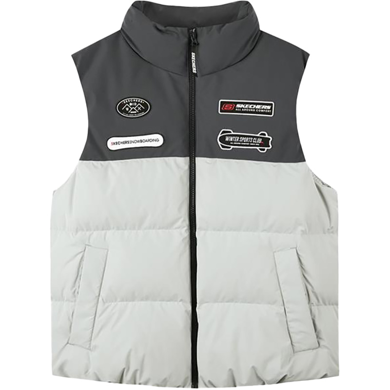 Skechers/斯凯奇正品秋冬男子运动休闲舒适保暖羽绒马甲 L422M095 - 图3