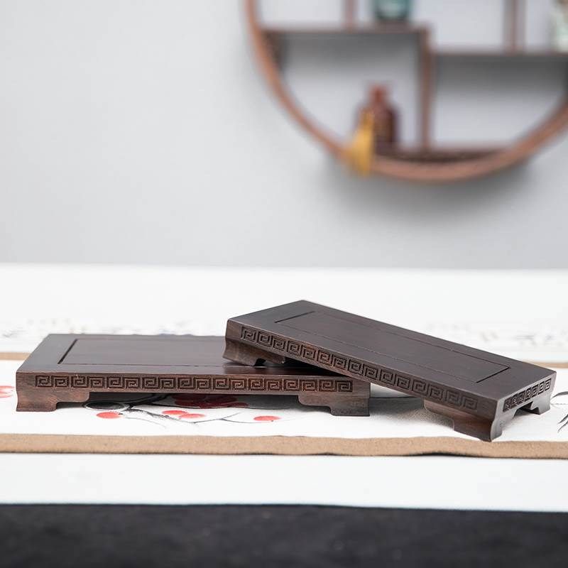 黑檀木长方形实木底座摆件鱼缸茶室托盘盆景佛像瓷器花瓶原木托架,淘宝优惠券,粉丝福利购,淘宝优惠卷