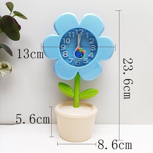 创意花朵时钟学生静音闹钟儿童手工DIY主体卧室可爱装饰摆件钟表 - 图0