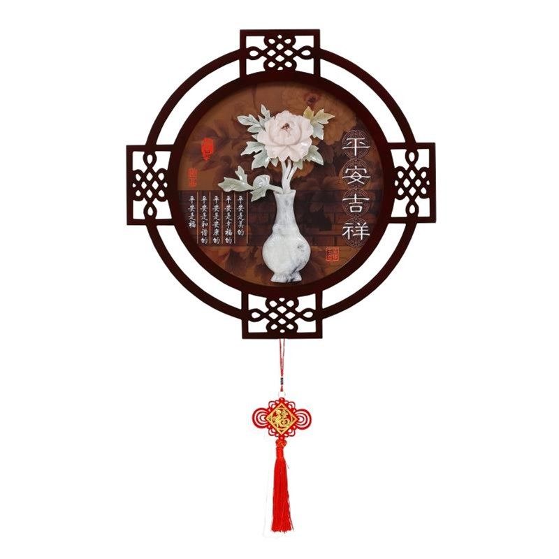 客厅装饰画新中式玄关墙壁挂画餐厅玉雕画沙发背景3d墙立体浮雕画 - 图2