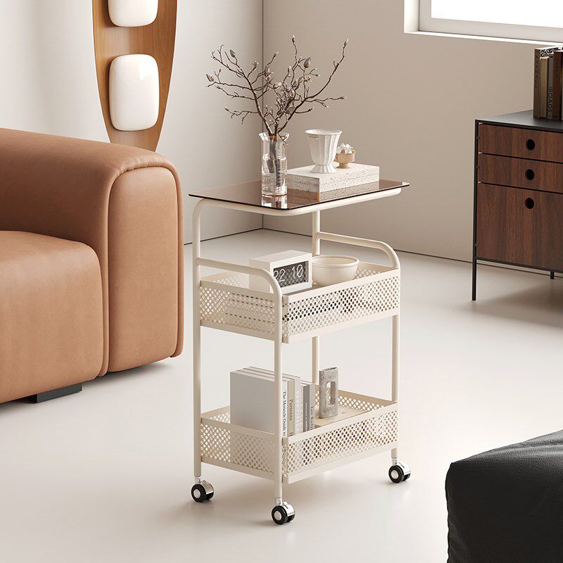 小户型客厅玻璃沙发边几家用创意小茶几卧室铁艺多层床边柜,淘宝优惠券,粉丝福利购,淘宝优惠卷