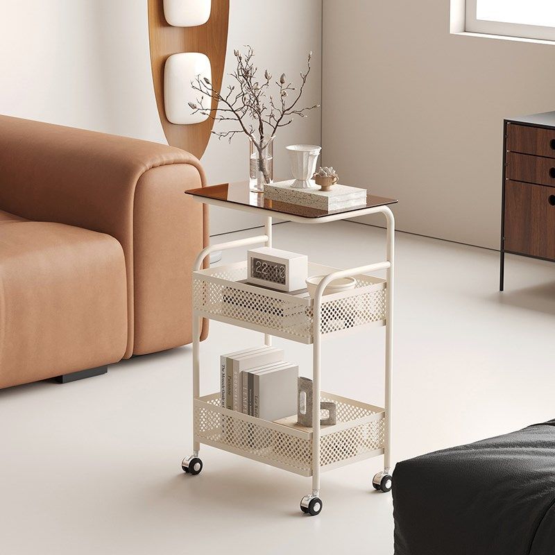 小户型客厅玻璃沙发边几家用创意小茶几卧室铁艺多层床边柜,淘宝优惠券,粉丝福利购,淘宝优惠卷