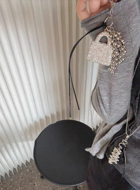 韩国博主同款手提包包流苏项链斜挎包挂件小众设计感毛衣链配饰