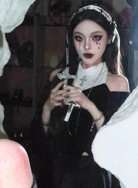 原创设计大十字架项链 十字礼赞cos万圣节暗黑哥特修女lolita女仆