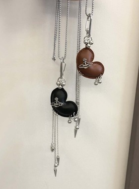 爱心吊坠项链女锁骨链毛衣链长款