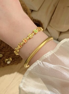 新中式国潮风古法金麻将手链十三幺把把胡招财纳福本命年礼物手环