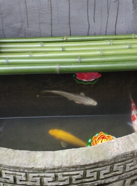 鱼缸流水板 竹排竹垫配件竹子装饰diy摆件不可漂浮竹排陶瓷流水器