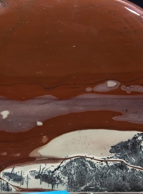 广西国画石天然奇k石观赏石草花石中式摆件客厅电视柜工艺品tg59