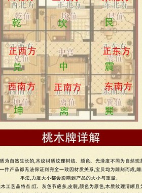 坤卦补角牌乾卦房屋补角牌w桃木八卦挂件艮巽震离兑坎卦挂牌摆件