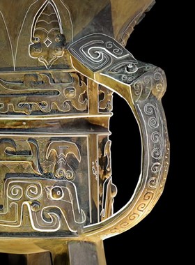 青铜摆件妇好爵杯酒樽玄关酒柜摆放商代殷墟博物馆藏W品家居装饰