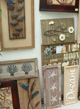 多款可选美式木质壁饰玄关客厅卧室挂件 背景X墙软装装饰品