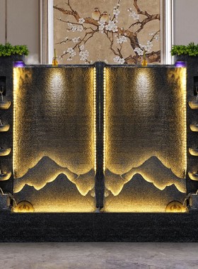 水幕墙流水喷泉景观m办公室别墅装饰屏风户外花园庭院鱼池造景摆