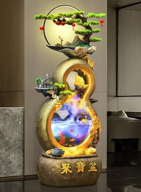 葫芦假山流水喷泉摆件鱼缸循环水客厅办U公室开业风水轮