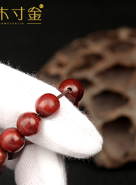 天然老挝红酸枝手链108颗老料红木民族风佛珠手串文玩念珠情侣款