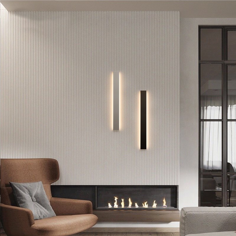 极简长条壁灯客厅22新款宽体沙发背景墙格栅线条灯卧室床头灯具 - 图1