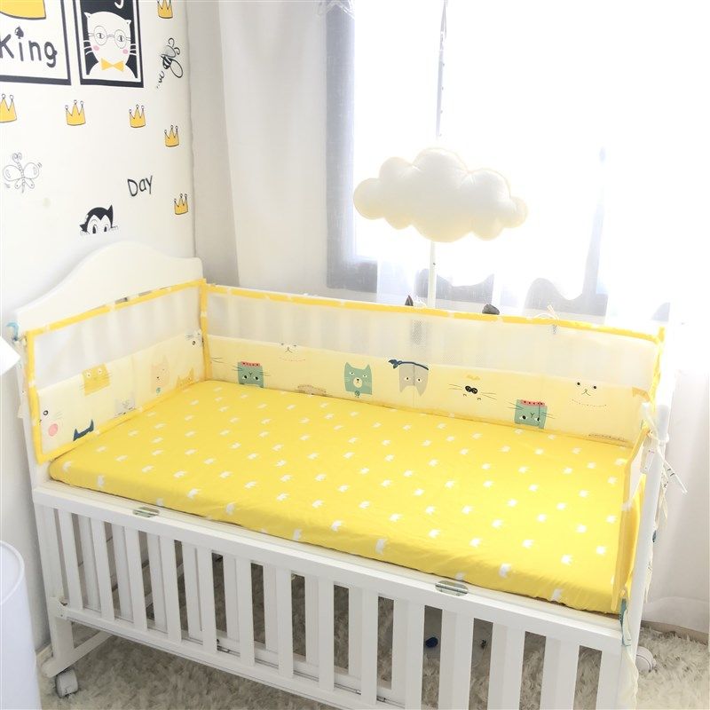 婴儿儿童床夏季透气网防撞套件宝宝拼接床围棉挡布防磕碰,淘宝优惠券,粉丝福利购,淘宝优惠卷