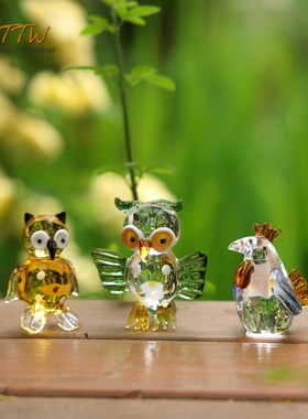 创意琉璃玻璃小花多肉动物盆栽橱窗情人节工艺品礼物家居装饰摆件