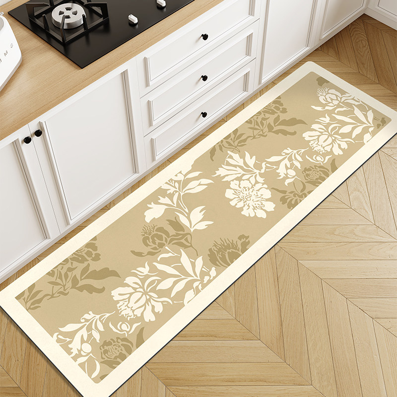 侘寂风厨房地垫防滑防油可擦免洗吸水脚垫子防脏整铺专用防污l形,淘宝优惠券,粉丝福利购,淘宝优惠卷