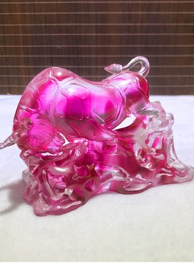 琉璃招财牛摆件12生肖牛气冲天高档家居装饰品办公室店铺开业礼品