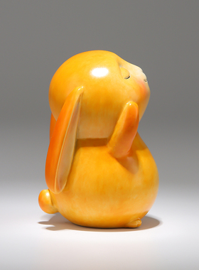 2023兔年新款兔子摆件《富贵兔》铜工艺品可爱生肖兔家居饰品礼物