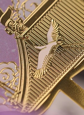 朱炳仁铜 瑞鹤呈祥书签毕业礼物金属中国风创意伴手礼文创