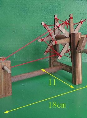 木质农耕工具小推车船板车排车磨播种机耕地犁马车谷模型文化风车