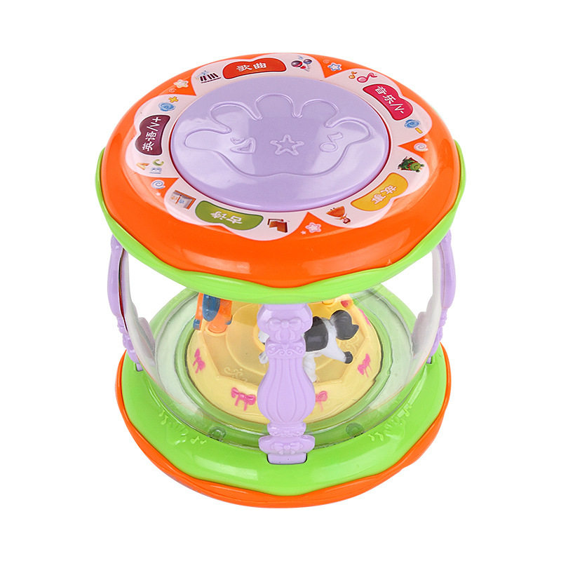 儿童拍拍鼓宝宝益智早教鼓小旋转木马音乐鼓声光迷你手拍鼓,淘宝优惠券,粉丝福利购,淘宝优惠卷