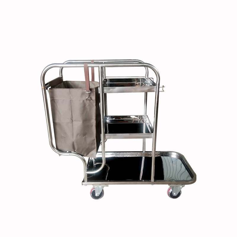 酒店不锈钢清洁车静音手推车打扫卫生多功能保洁车工具车宾馆专用,淘宝优惠券,粉丝福利购,淘宝优惠卷
