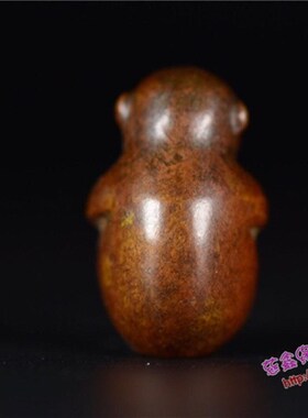 纯铜手工仿古实心紫铜茶宠小物件 灵猴 茶道小摆件