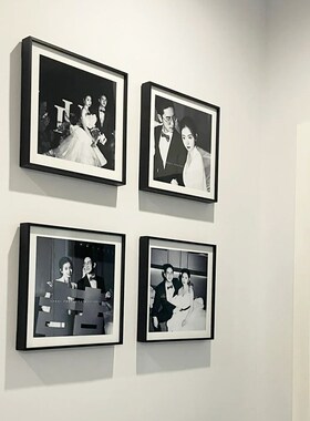 高级相框定制照片墙婚纱照相框 挂墙宫格相框相片打印加相框黑色