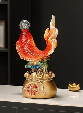 年年有余招财家居摆件高档办公室门面前台创意装饰品搬家乔迁礼物