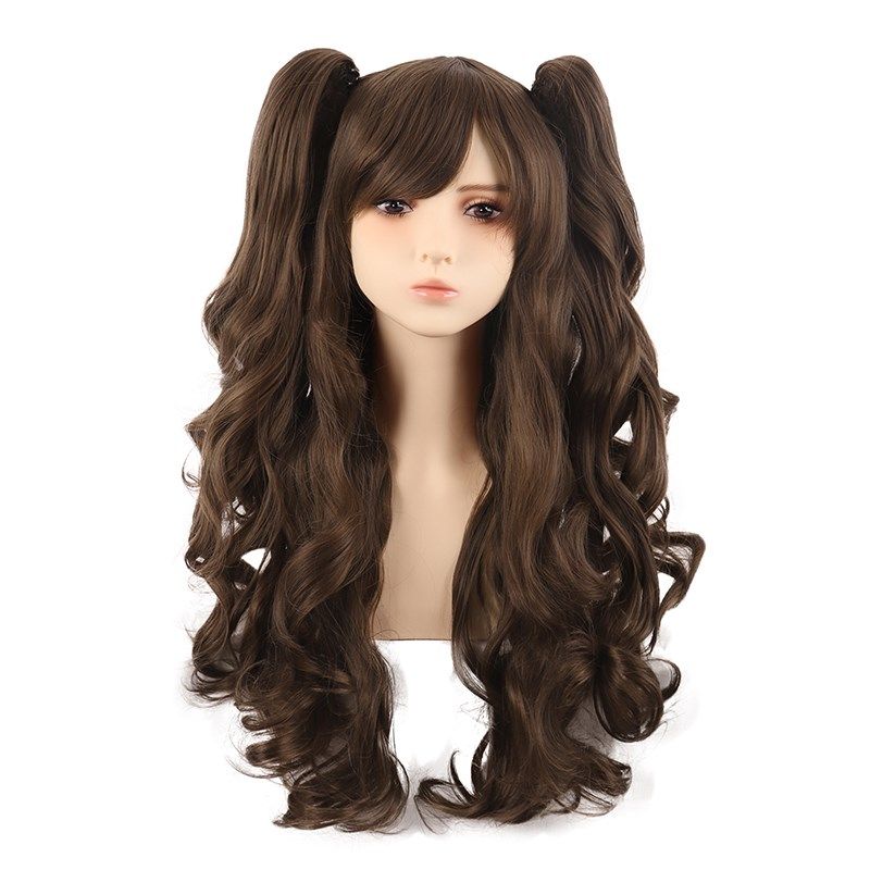 潼漫cos假发女自然棕色长卷发+抓夹双马尾大波浪动漫Lolita全头套,淘宝优惠券,粉丝福利购,淘宝优惠卷