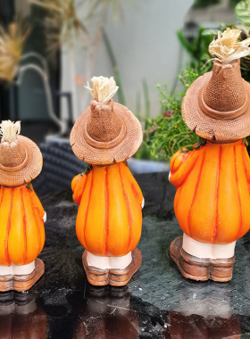 创意南瓜娃娃摆件丰收节装饰品花园装饰可爱卡通家居桌面摆件礼物