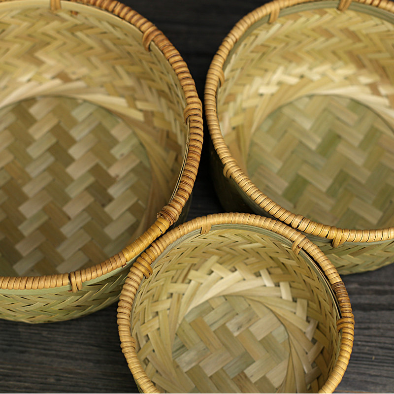 藤口竹编鸟巢篮水果家用收纳篮纯手工头层竹青编织篮天然竹编篮,淘宝优惠券,粉丝福利购,淘宝优惠卷