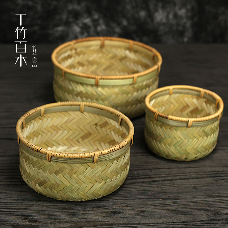 藤口竹编鸟巢篮水果家用收纳篮纯手工头层竹青编织篮天然竹编篮,淘宝优惠券,粉丝福利购,淘宝优惠卷