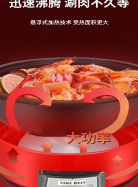 大明电热桑拿电火火锅家用分体式大容量鸳鸯锅火锅蒸锅两用