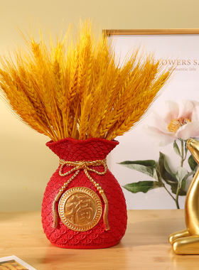 办公室大麦穗新年招财小摆件店铺开业前台酒柜客厅吧台家居装饰品
