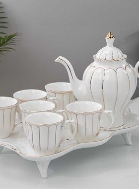 样板房间餐桌茶几描金茶具摆件水壶套装饰品展厅礼盒简约奢华厨房