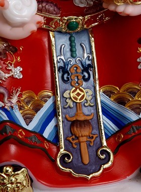 汉白玉财神爷佛像摆件家用供奉开业送礼招财比干元宝文财神爷神像