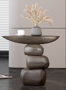 由居 艺术诧寂风玄关桌柜条案入户过道条案设计师款样板房装饰品