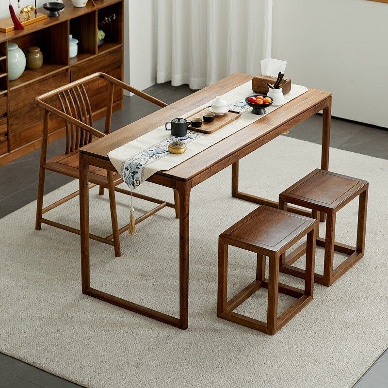 新中式乌金木实木茶桌椅组合办公室茶几套装一桌五椅功夫湿泡茶台,淘宝优惠券,粉丝福利购,淘宝优惠卷