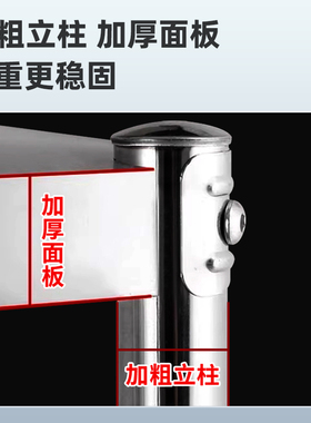 不锈钢层架工作台奶茶店立架置物架打荷台架子调料架冷柜台面架