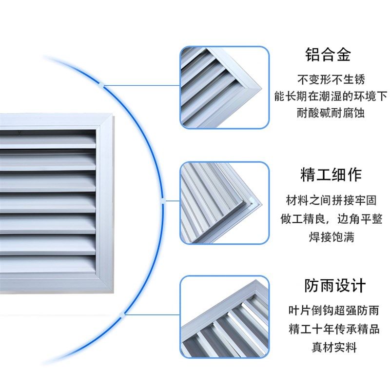 铝合金防雨百叶防水百叶中央空调通风口散热气罩外墙防雨百叶窗,淘宝优惠券,粉丝福利购,淘宝优惠卷