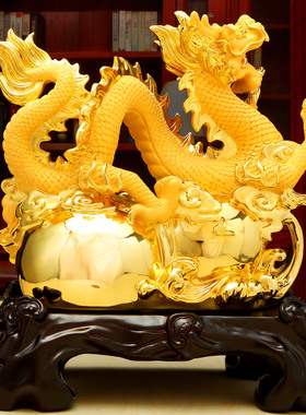 生肖龙招财龙摆件金龙工艺品老板办公室办公桌装饰品开业乔迁礼品
