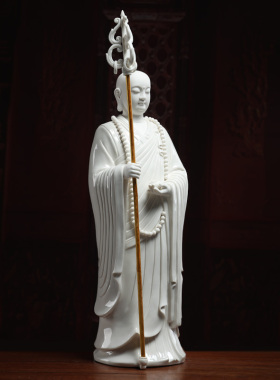 戴玉堂 陶瓷地藏菩萨像 德化白瓷地藏王菩萨佛像客厅供奉家用摆件